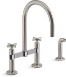 KOHLER Vibrant&reg; Stainless BILLET DM BRIDGE - CROSS HANDLE 