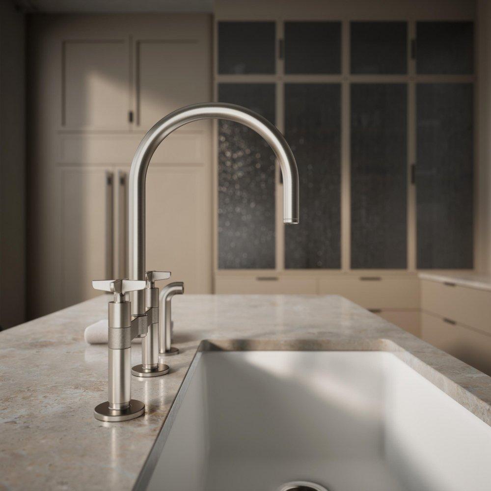 KOHLER Vibrant Stainless BILLET DM BRIDGE - CROSS HANDLE 