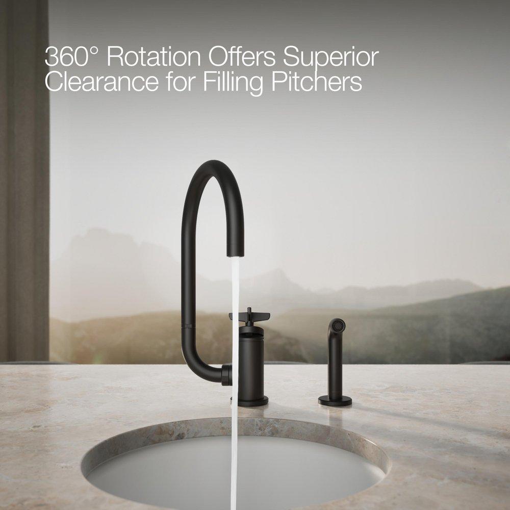 KOHLER Matte Black BILLET COMPOUND SWING - CROSS HANDLE 