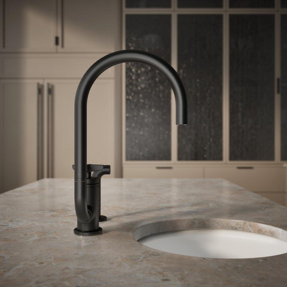 KOHLER Matte Black BILLET COMPOUND SWING - CROSS HANDLE 