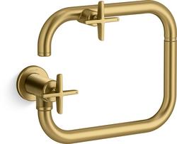 Wall Mount Pot Filler with Cross Handles in Vibrant® Brushed Moderne Brass