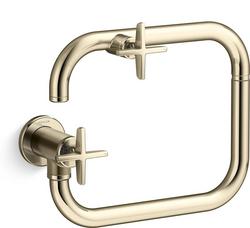 Wall Mount Pot Filler with Cross Handles in Vibrant&reg; French Gold