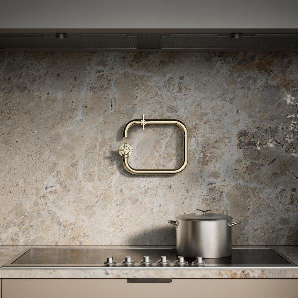 KOHLER Vibrant French Gold BILLET WM POT FILLER - CROSS HANDLE 