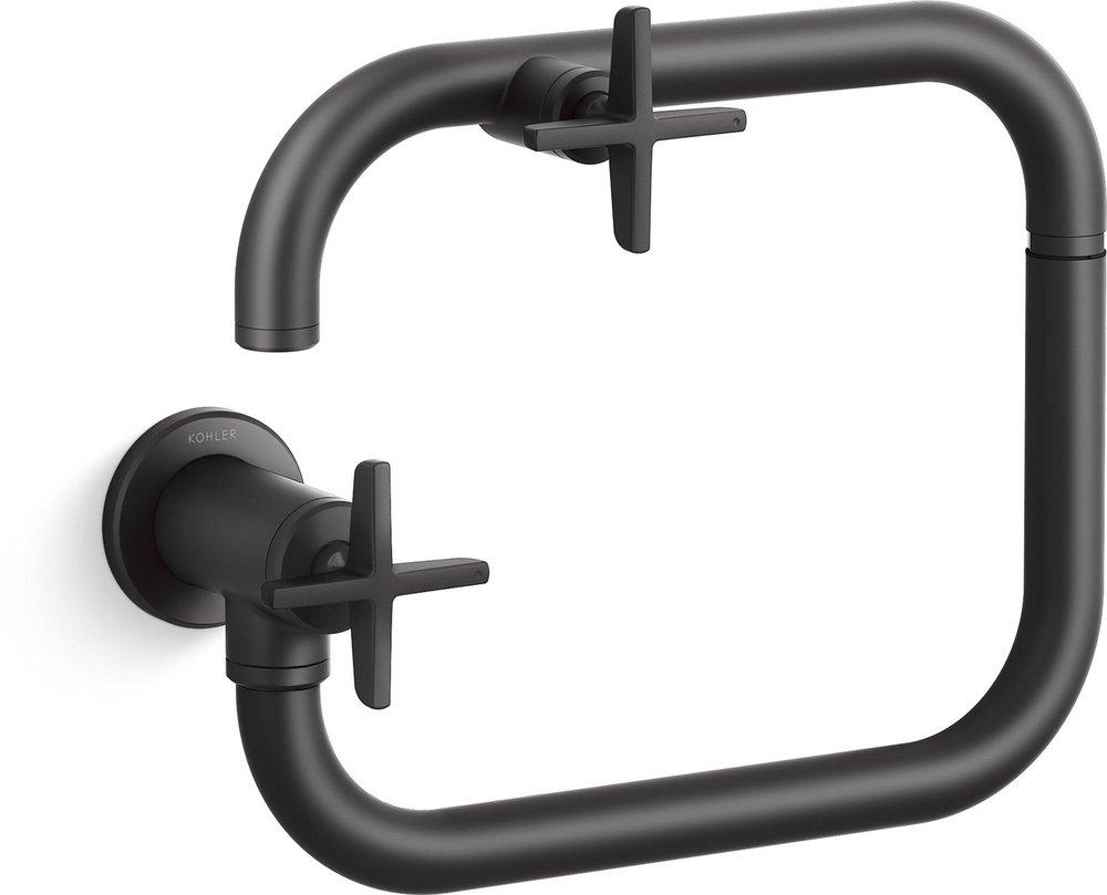 KOHLER Matte Black BILLET WM POT FILLER - CROSS HANDLE 