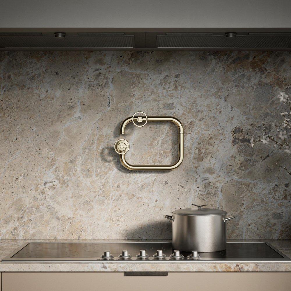 KOHLER Vibrant French Gold BILLET WM POT FILLER - CIRCLE HANDLE 