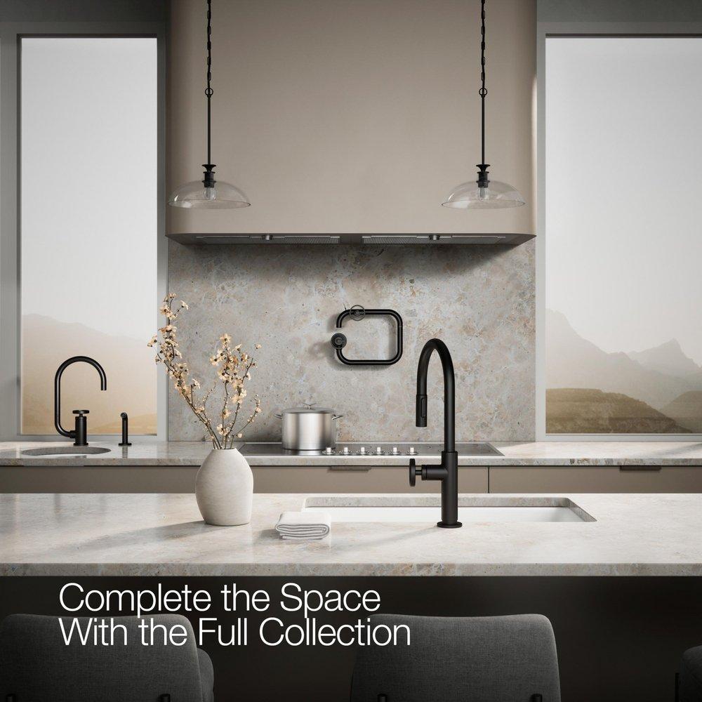 KOHLER Matte Black BILLET WM POT FILLER - CIRCLE HANDLE 