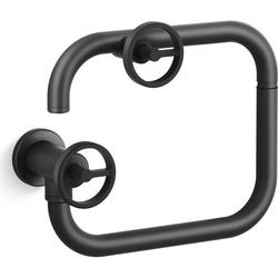 Wall Mount Pot Filler with Knob Handles in Matte Black