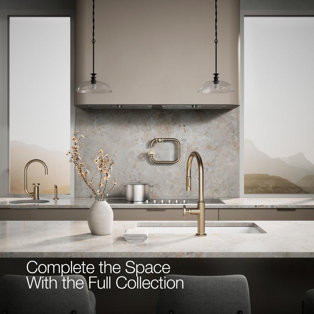 KOHLER Vibrant Brushed Bronze BILLET WM POT FILLER - CIRCLE HANDLE 