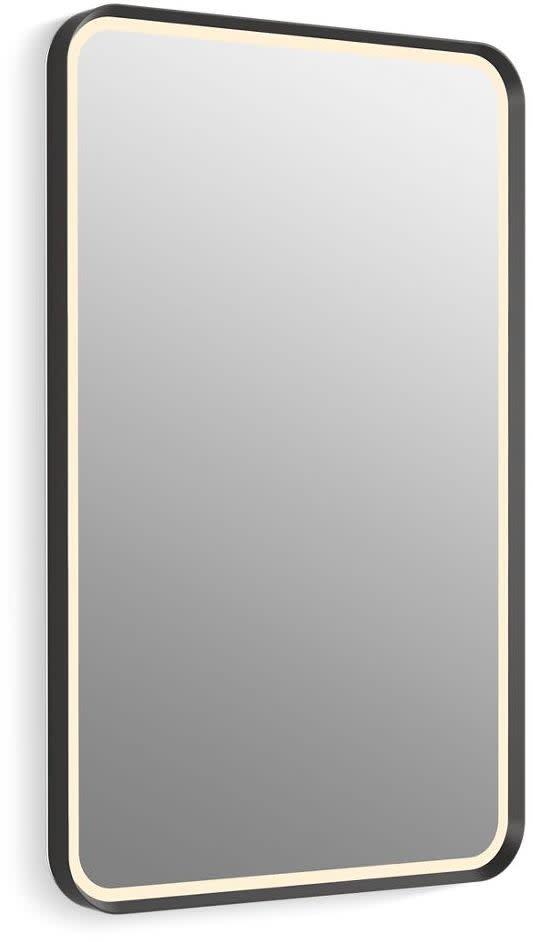 Ultrabright 22 x 34 in. Rectangular Lighted Framed Mirror in Matte Black 