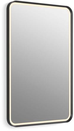 Ultrabright 22 x 34 in. Rectangular Lighted Framed Mirror in Matte Black