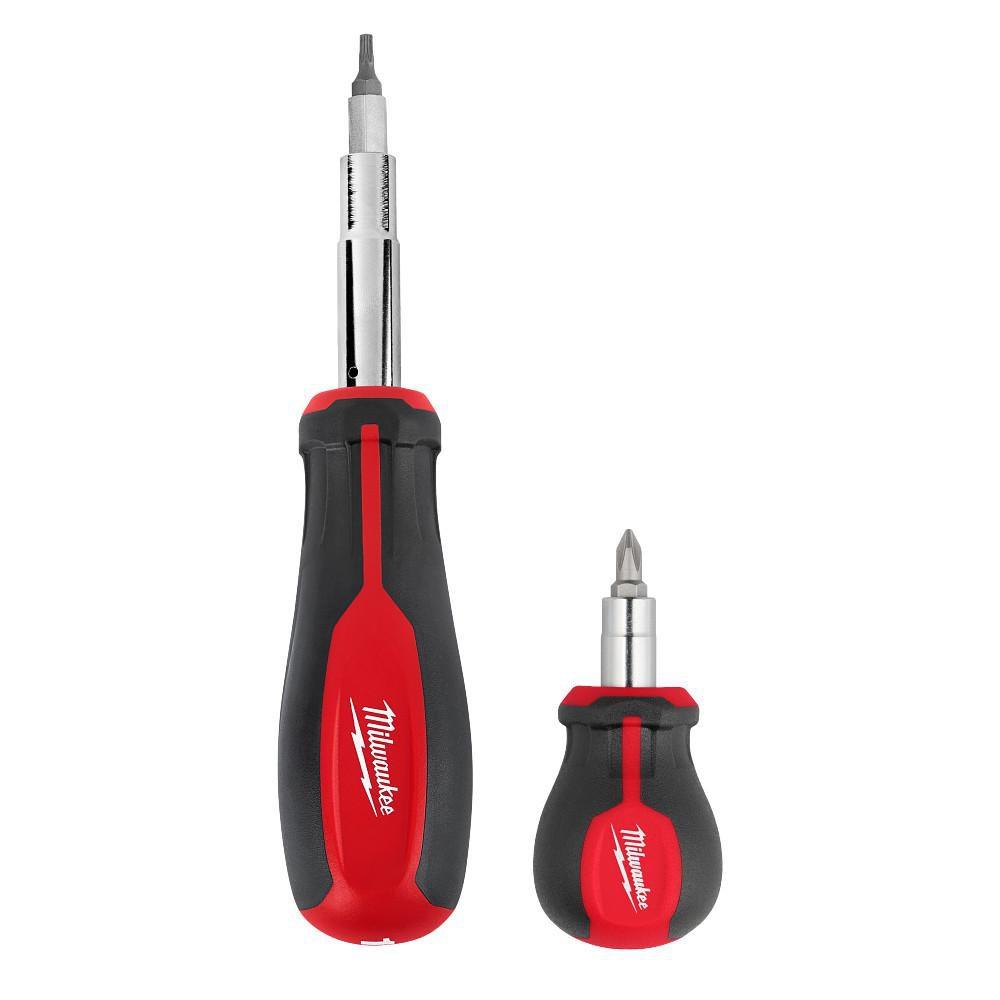 2PC 11-IN-1 MULTI-BIT SCREWDRIVER AND 6-IN-1 STUBBY MULTI-BIT SCREWDRIVER 