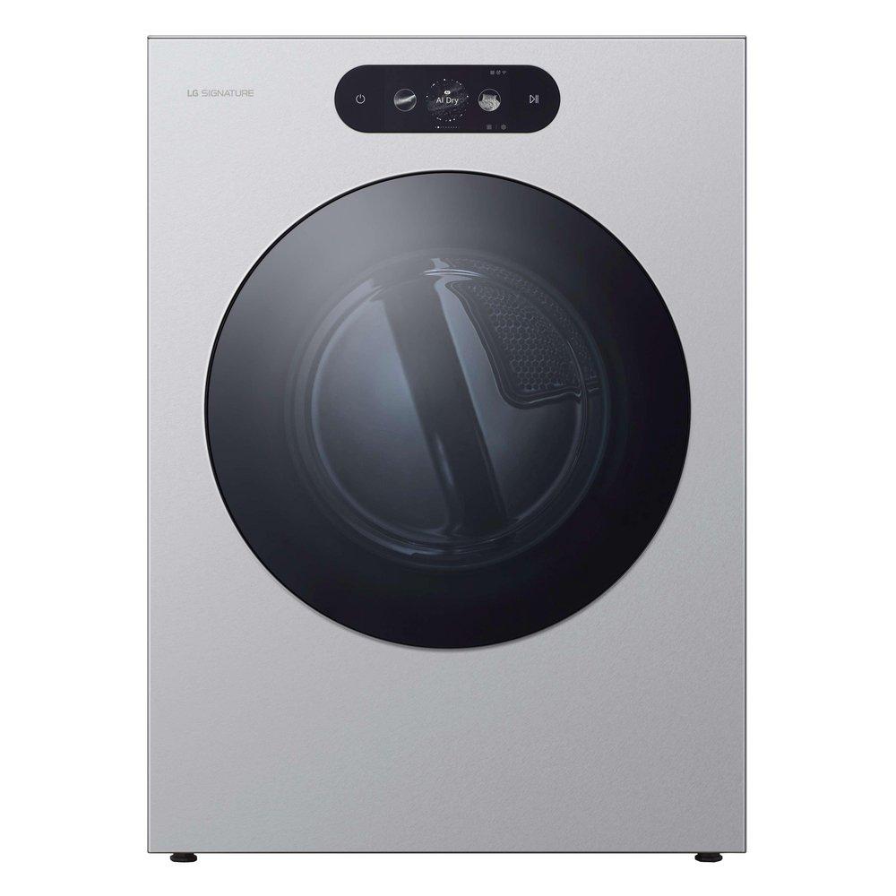 9.0 CU FT GAS DRYER WITH TURBOSTEAM AI SENSOR DRY FULL TOUCH LCD SCREEN BRUSHED PLATINUM STEEL 