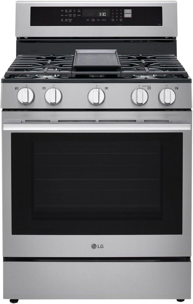 6.3 CU.FT. SMART GAS SINGLE OVEN FREE-STANDING RANGE WITH PROBAKECONVECTION AND AIRFRY INSTAVIEW THINQ PRINTPROOF STAINLESS STEEL - NEW HANDLE 
