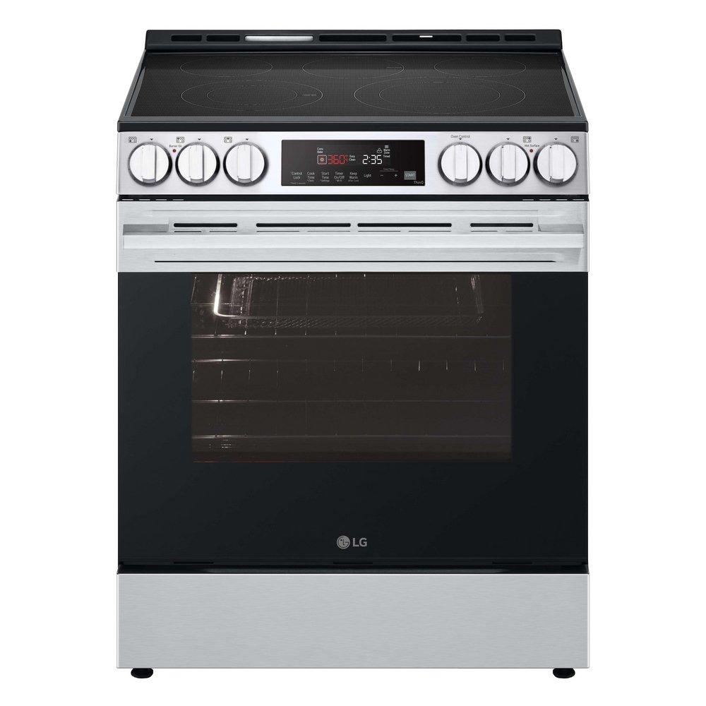 6.3 CU.FT. SMART ELECTRIC SINGLE OVEN SLIDE-IN RANGE AIR FRY FAN CONVECTION EASYCLEAN SELF CLEAN THIN PRINTPROOF STAINLESS STEEL E-STAR - NEW HANDLE 