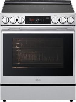30" W Smart Electric Slide In Induction Range with InstaView Single Convection Oven with Air Fry and Sous Vide in Stainless Steel