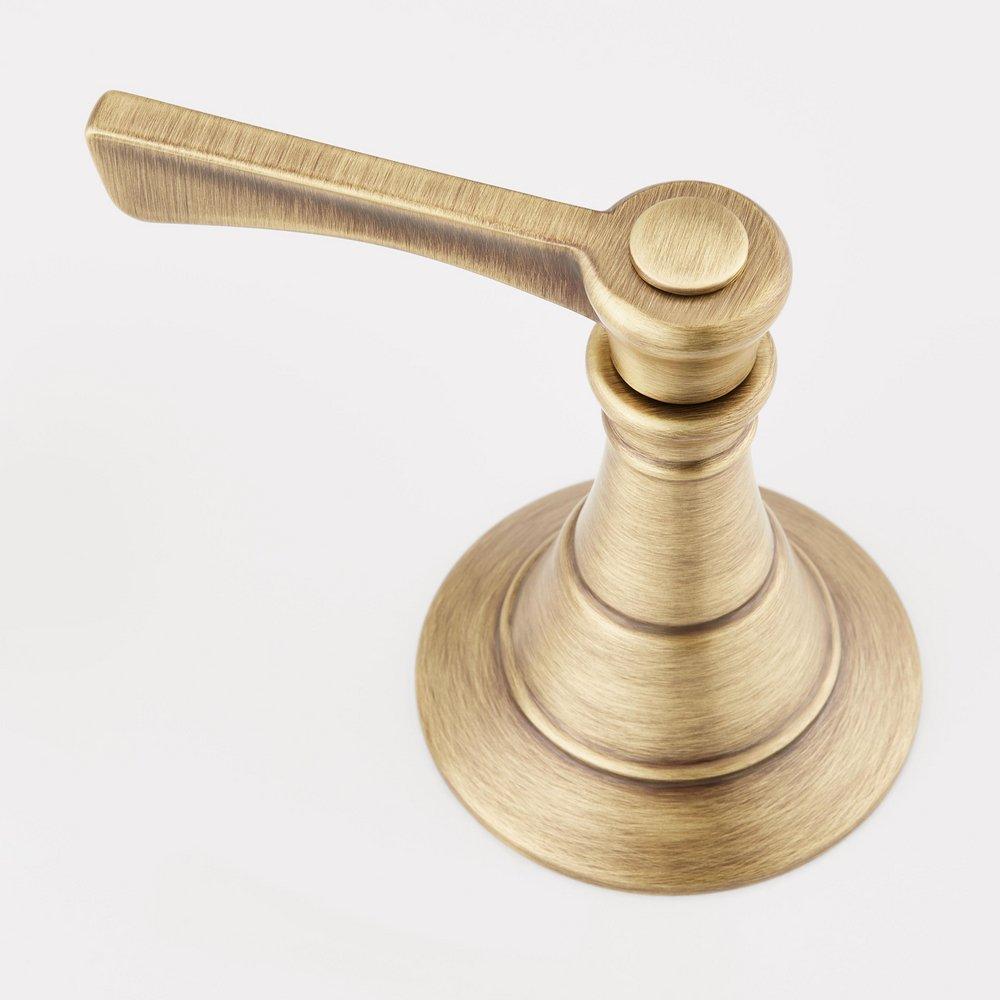 MARCEAU 4-HOLE ROMAN TUB FAUCET AND HAND SHOWER - LEVER HANDLES - AGED BRASS 