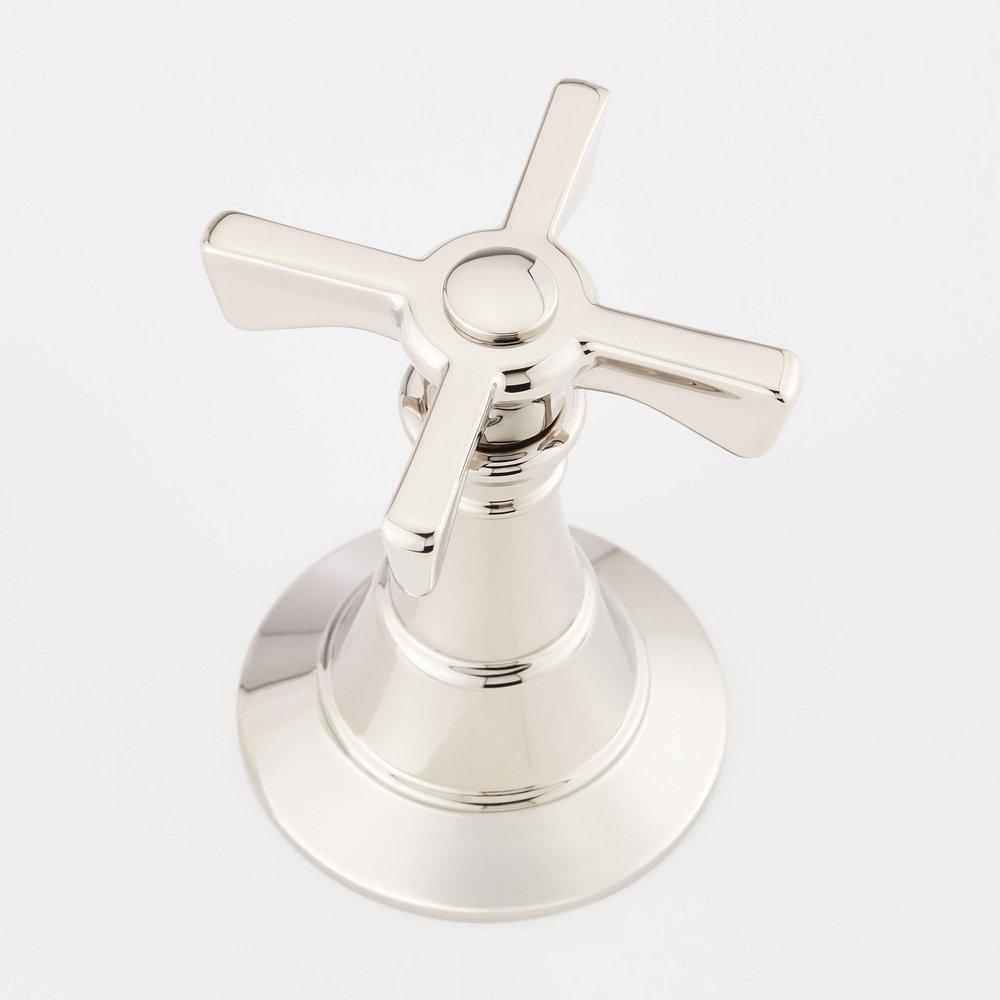 MARCEAU 4-HOLE ROMAN TUB FAUCET AND HAND SHOWER WITH ROUGH-IN VALVE - CROSS - POLISHED NICKEL 