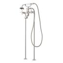 MARCEAU FREESTANDING TUB FAUCET WITH HAND SHOWER - CROSS HANDLES - BRUSHED NICKEL 