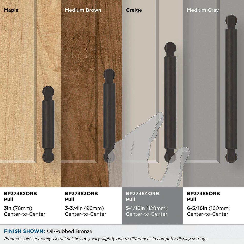 BALON 5-1/16 INCH 128MM CENTER-TO-CENTER OIL-RUBBED BRONZE CABINET PULL 