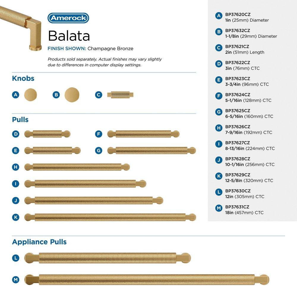 BALATA 5-1/16 INCH 128MM CENTER-TO-CENTER CHAMPAGNE BRONZE CABINET PULL 