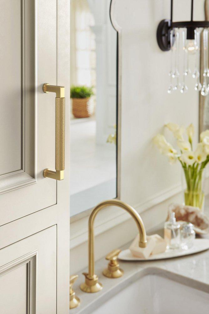 BALATA 5-1/16 INCH 128MM CENTER-TO-CENTER CHAMPAGNE BRONZE CABINET PULL 