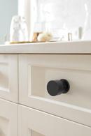 BALATA 1-1/8 INCH 29MM DIAMETER MATTE BLACK CABINET KNOB 