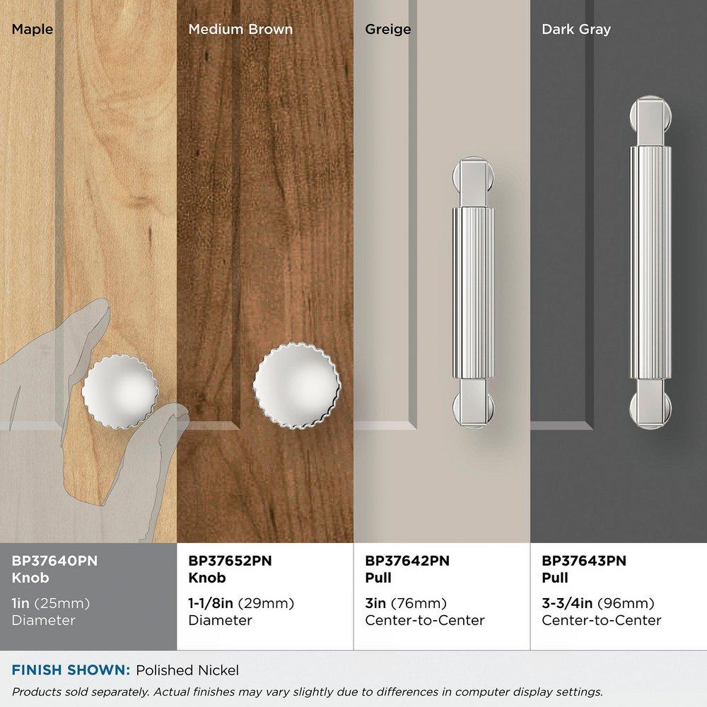 Amerock Polished Nickel 1 in. Round Cabinet Knob 