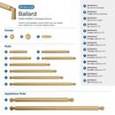 BALLARD 7-9/16 INCH 192MM CENTER-TO-CENTER CHAMPAGNE BRONZE CABINET PULL 