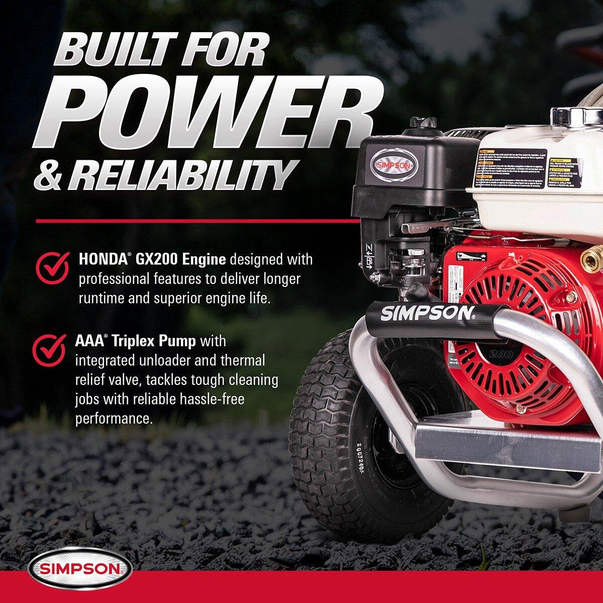 3600 PSI Gas Cold Water Aluminum Frame Pressure Washer with AAA Pump 
