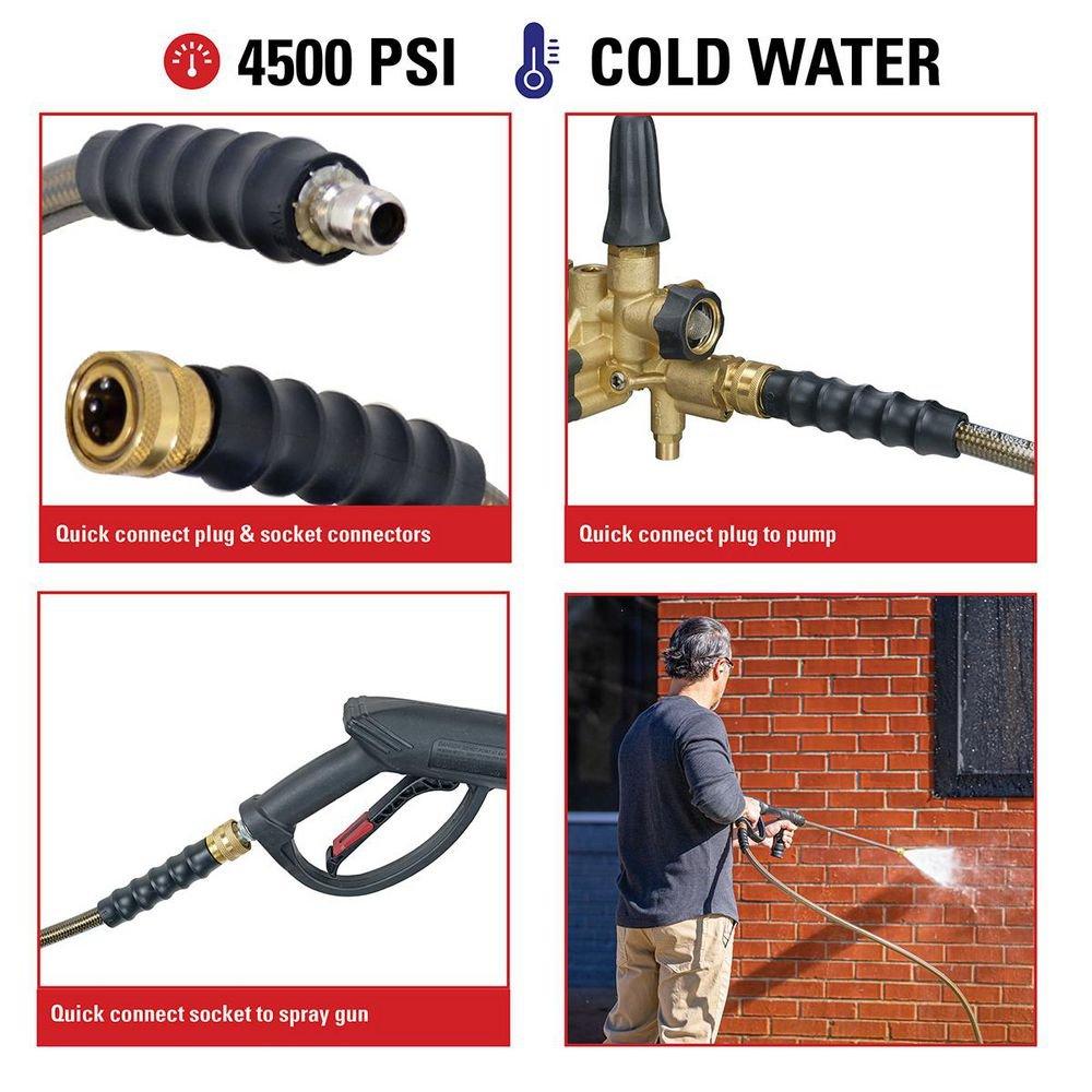 Monster 50-Foot (3/8") 4500 PSI High Pressure Hose w/ Quick Connectors 