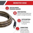 Monster 50-Foot (3/8") 4500 PSI High Pressure Hose w/ Quick Connectors 