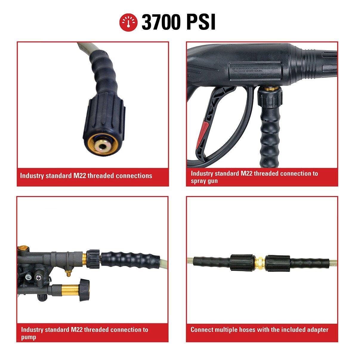 MorFlex 50 ft. (5/16 in.) 3700 PSI High-Pressure Hose with M22 Connectors 