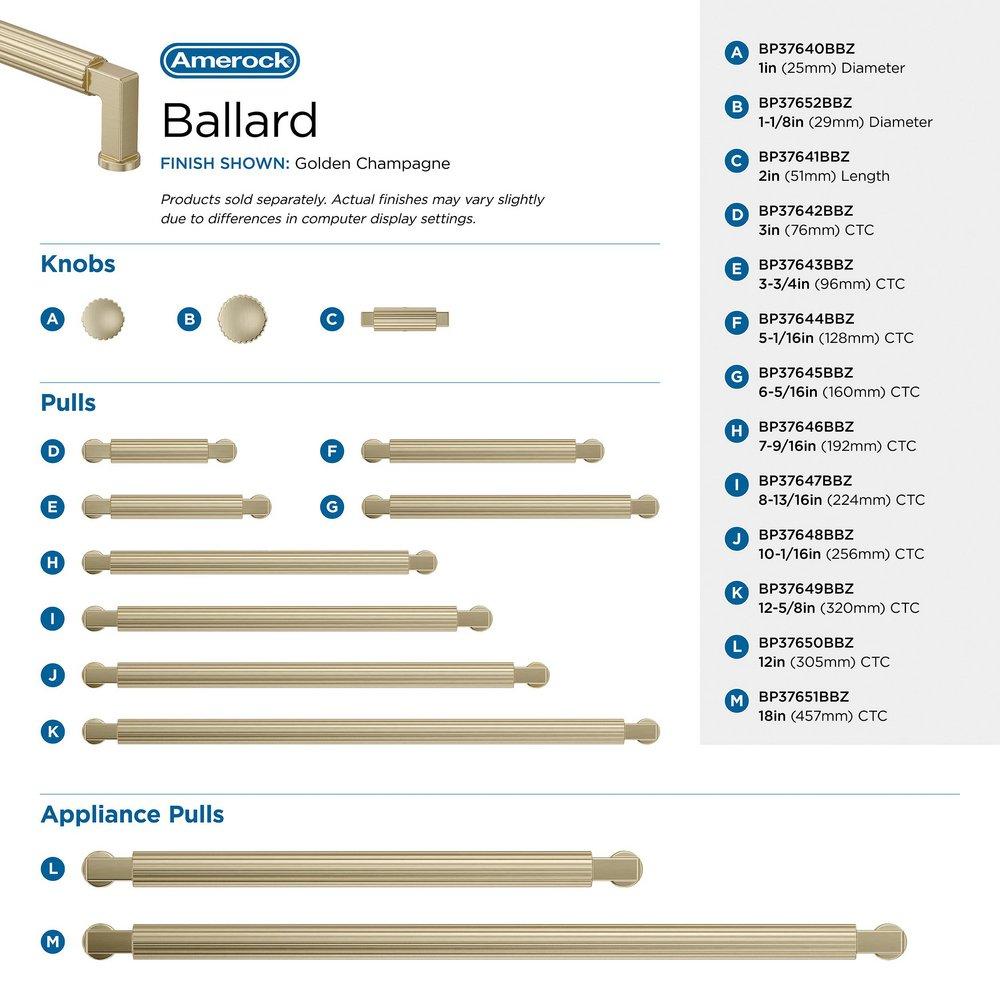 BALLARD 1-1/8 INCH 29MM DIAMETER GOLDEN CHAMPAGNE CABINET KNOB 