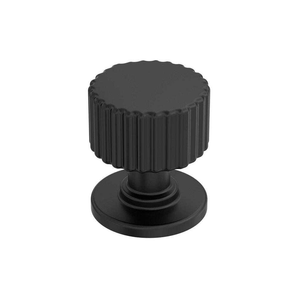 Amerock Matte Black 1-1/8 in. Round Cabinet Knob 