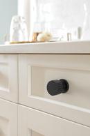 Amerock Matte Black 1-1/8 in. Round Cabinet Knob 