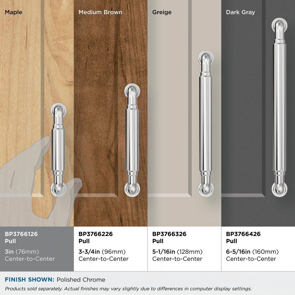 Amerock Polished Chrome 3 in. Center-to-Center Drawer Pull 