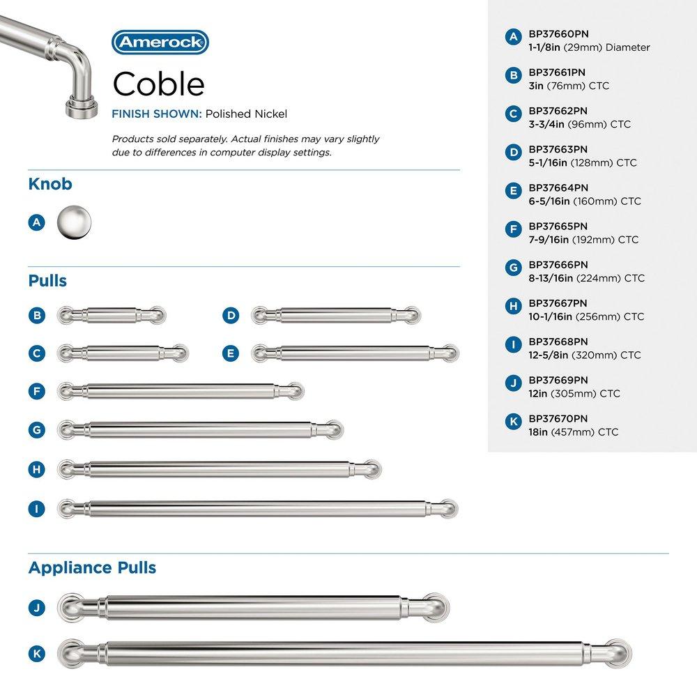 Amerock Polished Nickel 12-5/8 in. Center-to-Center Drawer Pull 