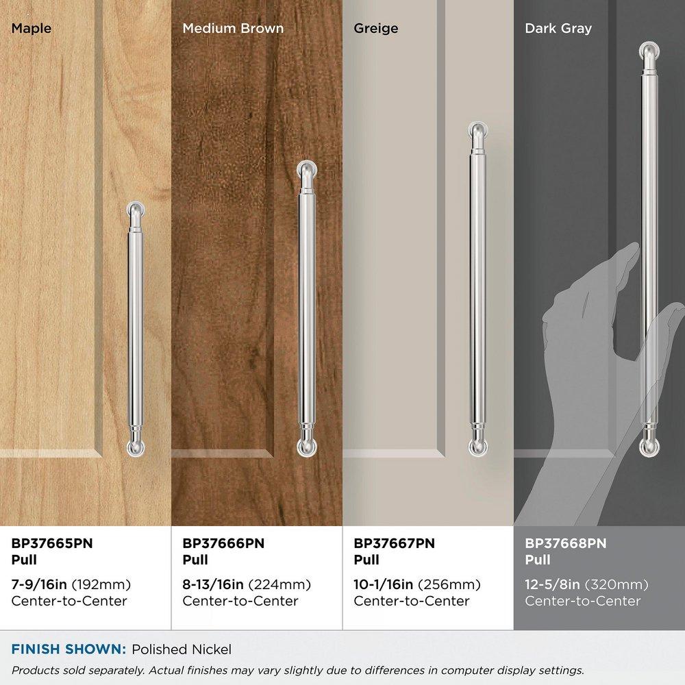 Amerock Polished Nickel 12-5/8 in. Center-to-Center Drawer Pull 