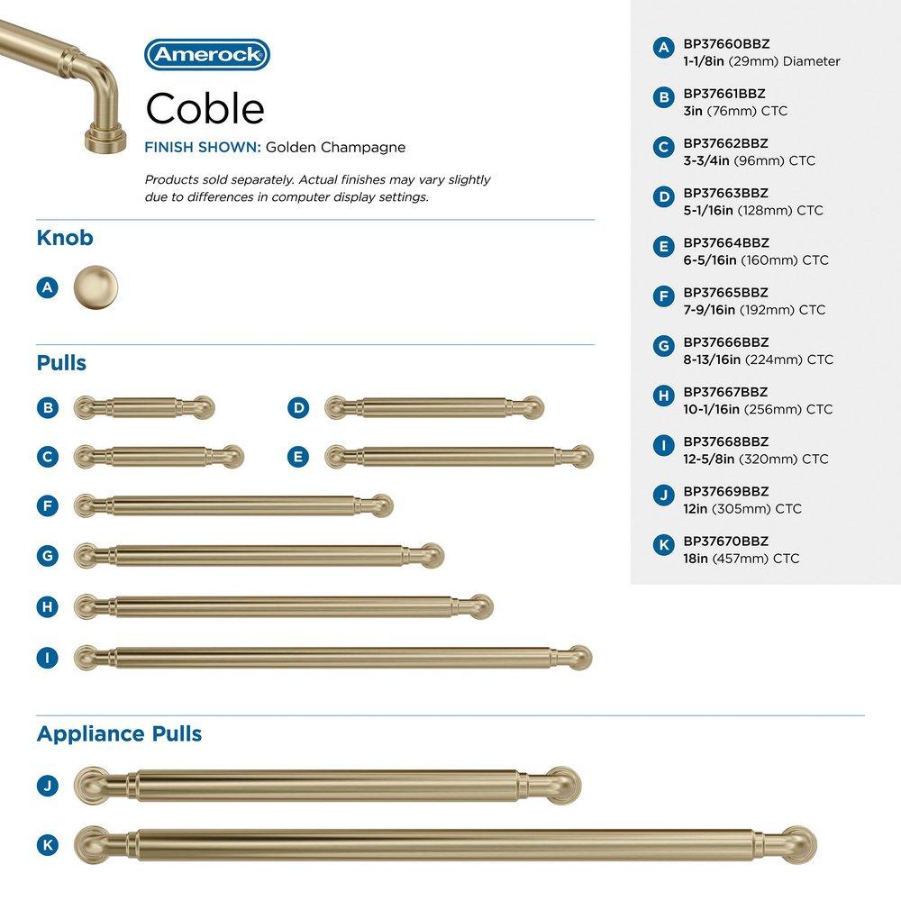 Amerock Golden Champagne 12 in. Center-to-Center Appliance Pull 