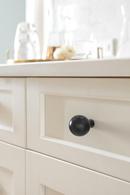 Amerock Matte Black 1-1/8 in. Round Cabinet Knob 