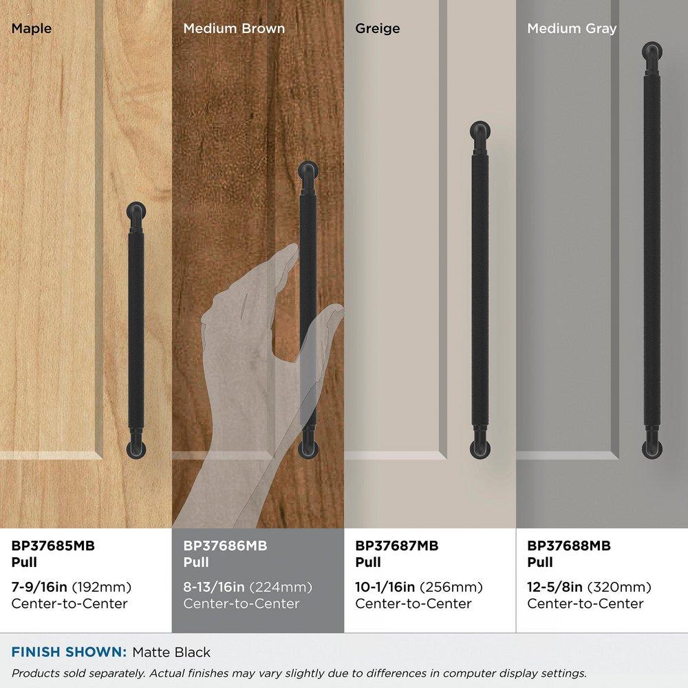 Amerock Matte Black 8-13/16 in. Center-to-Center Drawer Pull 