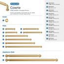 COWRIE 5-1/16 INCH 128MM CENTER-TO-CENTER CHAMPAGNE BRONZE CABINET PULL 