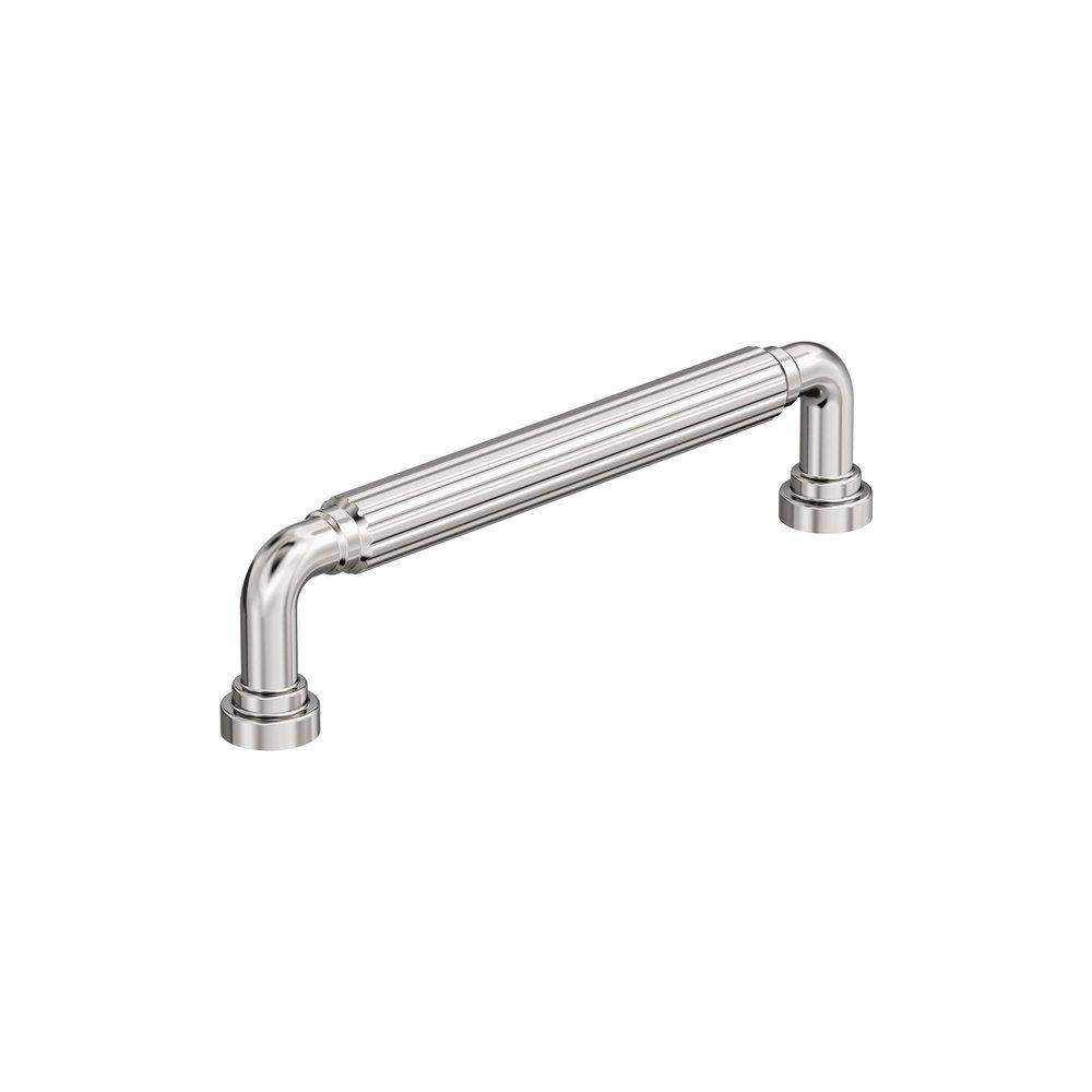 COWRIE 5-1/16 INCH 128MM CENTER-TO-CENTER POLISHED NICKEL CABINET PULL 
