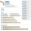 COWRIE 12 INCH 305MM CENTER-TO-CENTER GOLDEN CHAMPAGNE APPLIANCE PULL 