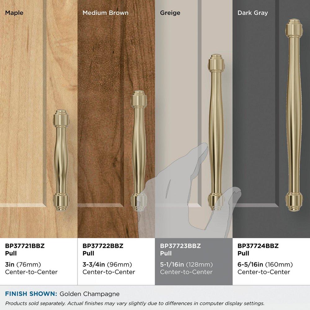 Amerock Golden Champagne 5-1/16 in. Center-to-Center Drawer Pull 