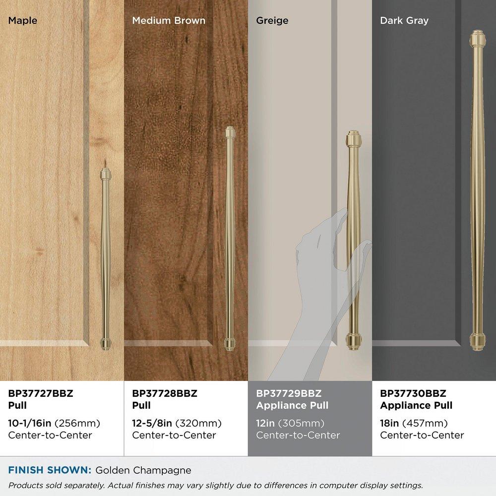 Amerock Golden Champagne 12 in. Center-to-Center Appliance Pull 