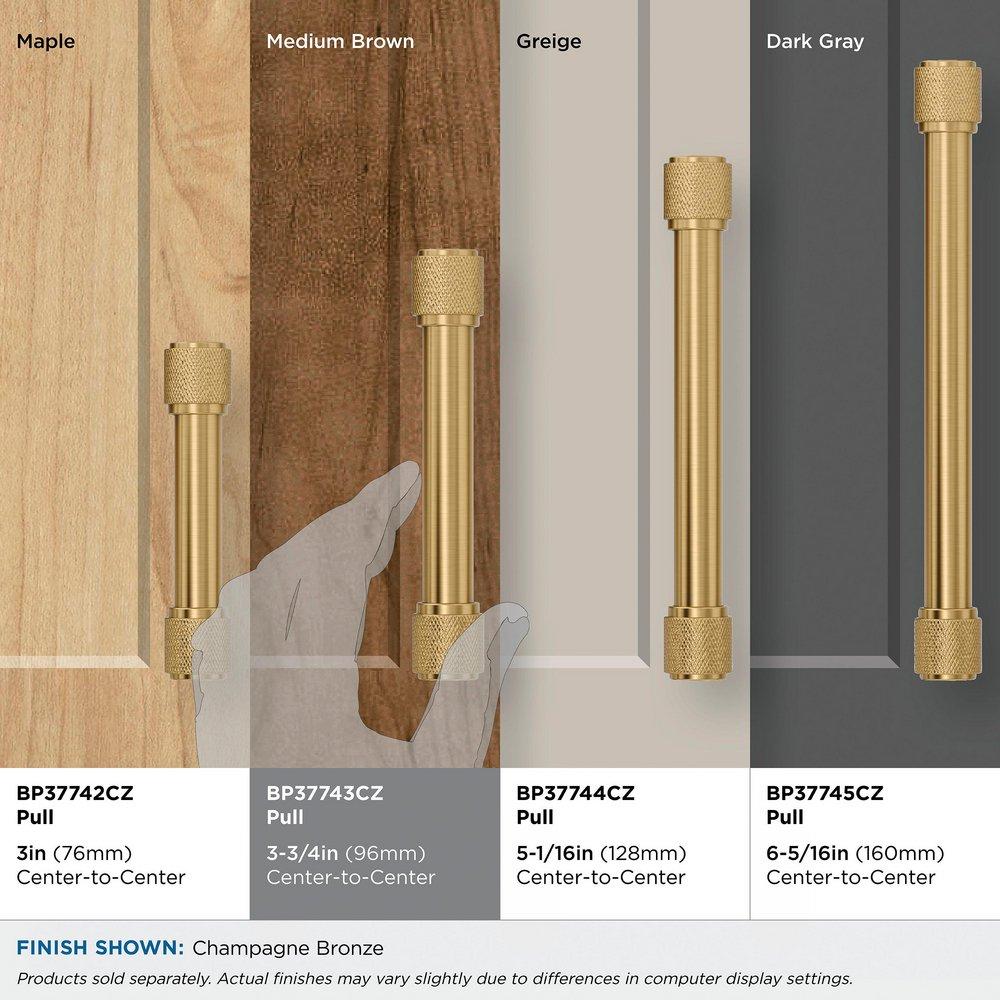Amerock Champagne Bronze 3-3/4 in. Center-to-Center Drawer Pull 