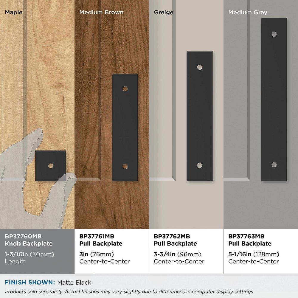 Amerock Matte Black 1-3/16 in. Backplate 