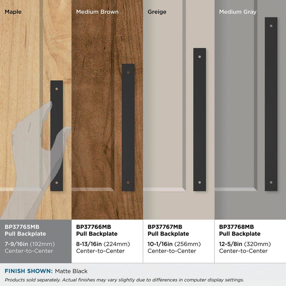 Amerock Matte Black 7-9/16 in. Center-to-Center Backplate 