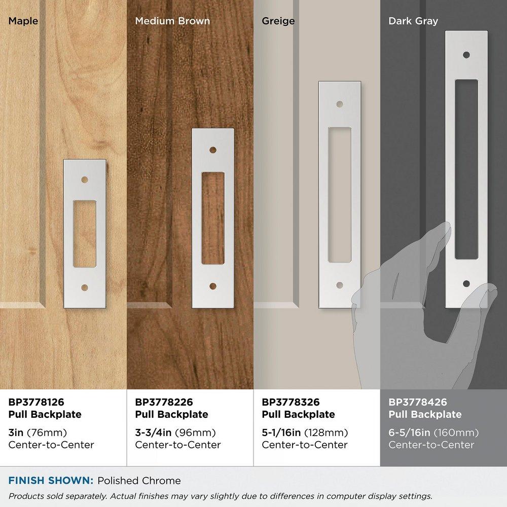 MEDORA 6-5/16 INCH 160MM CENTER-TO-CENTER POLISHED CHROME CABINET BACKPLATE 